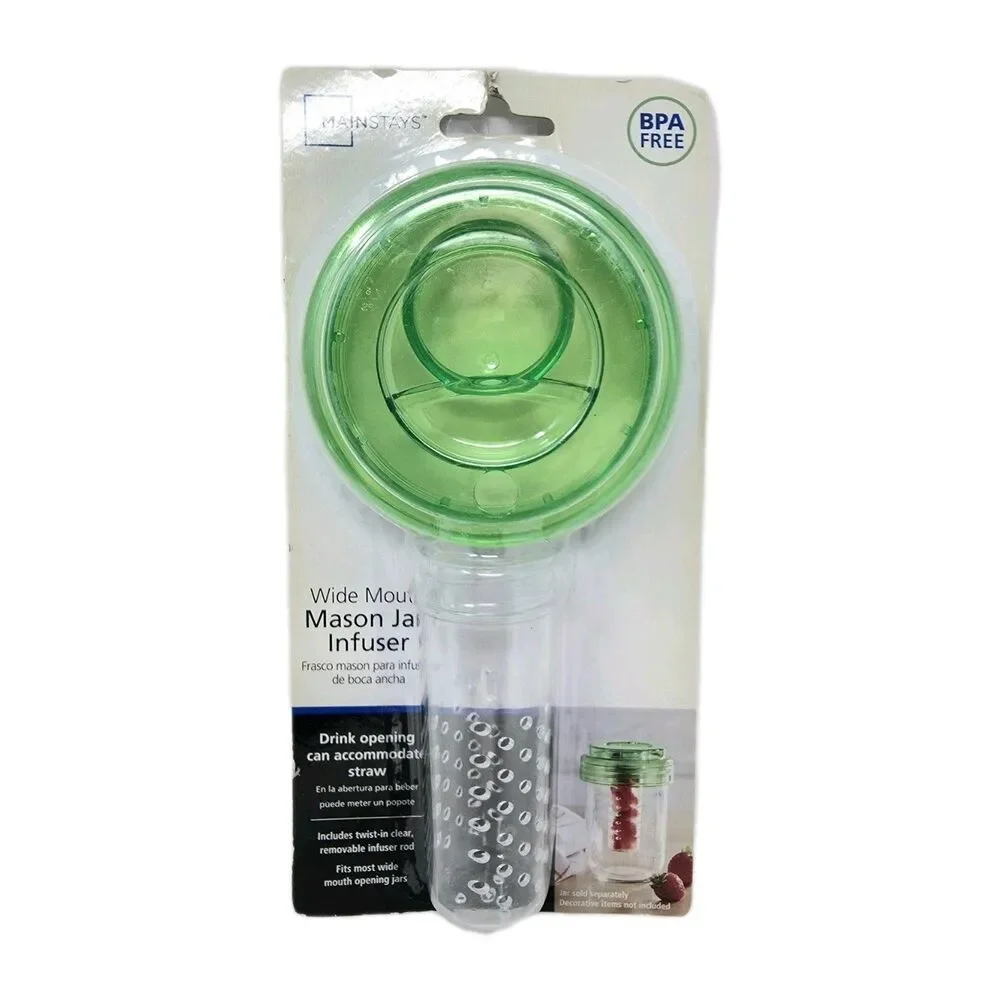 5-pack Infusers For Wide Mouth Mason Jar Straw Opening Lid Fruit Drink NOS